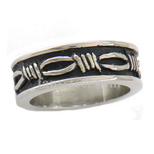 FSR05W86 Ichthus Symbol Flat Band Ring - Click Image to Close